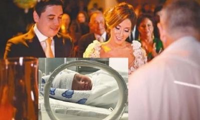 La pareja y el bebé /Foto. Kandire.bo (Ver imágenes)
