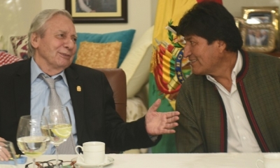 Percy Fernández y Evo Morales/Foto. ABI