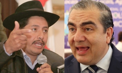 Esteban Urquizu y el viceministro Hugo Siles/Foto. Kandire