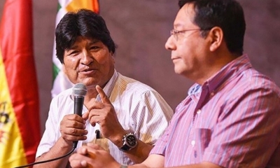 Evo Morales y Luis Arce