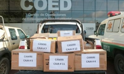 Foto. Envió de medicamentos a los municipios en desastre.