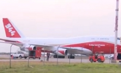 El Supertanker sobrevuela el lugar de desastre/Foto. Captura de pantalla 