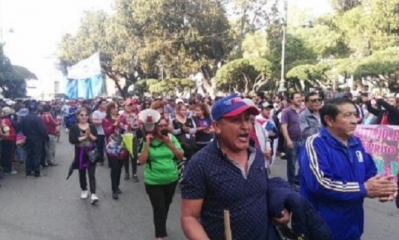 En Sucre se desarrollan marchas contra el Gobierno por Incahuasi. Foto: Willian Zola