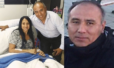 Rocha ayudó a los supervivientes del accidente en Medellín.En la fotografía junto a Ximena Suárez, en el hospital de Colombia/Foto. RRSS