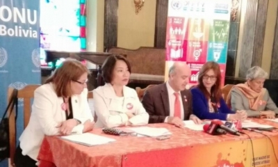 Representantes de Naciones Unidas en conferencia de prensa. Foto: ANF