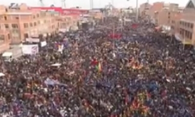 Miles de personas demuestran su apoyo a Morales/Foto. Captura de pantalla