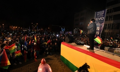  Imagenes de la celebración por el triunfo del MAS IPSP en el Alto