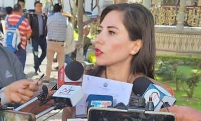  La diputada Mariela Baldivieso ante los medios en Tarija.