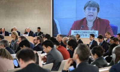 La alta comisionada de la ONU para los Derechos Humanos, Michelle Bachelet, en la primera sesión anual del Consejo | AFP