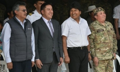 El primer mandatario entregó en la víspera obras a la Escuela de Sargentos de Cochabamba. Foto: ABI