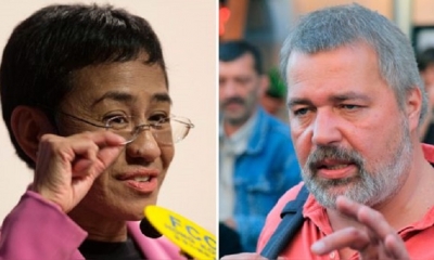 Maria Ressa y Dimitri Muratov, premios Nobel de la Paz 2022 | Fuente: EFE