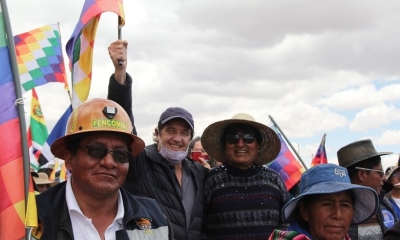 El embajador de Argentina en Bolivia, Ariel Basteiro y Evo Morales. | RRSS