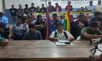 Dirigentes interculturales de San Julián Norte. Foto: captura video