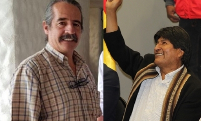 Raúl García y Evo Morales/Foto. Kandire