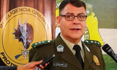 Johnny Aguilera, director de la Fuerza Especial de Lucha Contra el Crimen de La Paz/Foto. RRSS