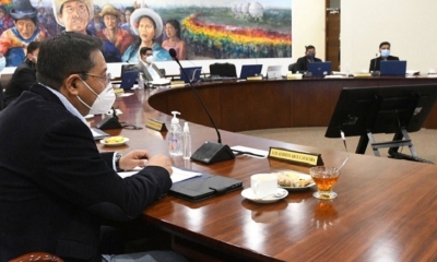 El presidente Arce en una reunión de gabinete. Foto de archivo / @LuchoxBolivia
