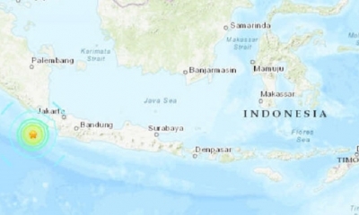 Un fuerte sismo en Indonesia. | Fuente: USGS