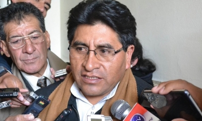 El ministro de Desarrollo Rural y Tierras, César Cocarico.