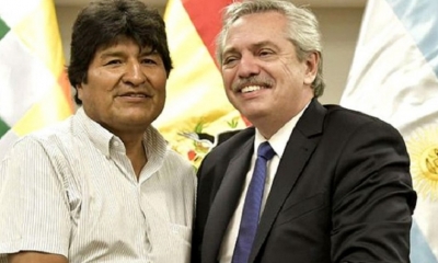 Evo Morales y Alberto Fernández, presidente de Argentina. Foto/tomada de internet