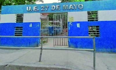 La Unidad Educativa 27 de Mayo en Puerto Quijarro. 