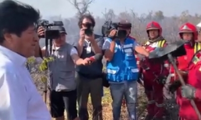 Morales se encuentra en el lugar de la tragedia/Foto. Captura de pantalla