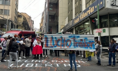 Los familiares de los tres hombres protestaron en la FELCC | RRSS