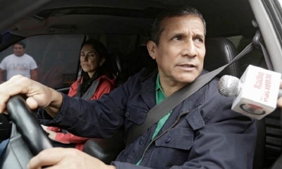 Ollanta Humala y su esposa, en Lima, en julio de 2017. 