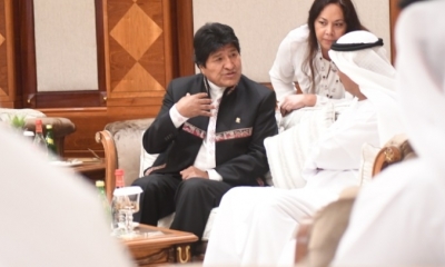 Evo Morales cumpliendo una apretada agenda/Foto. ABI