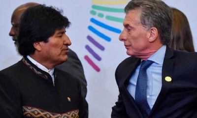 El presidente de Bolivia, Evo Morales y Mauricio Macri 