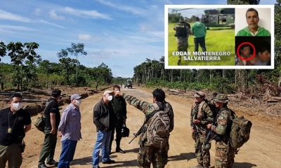 Efectivos de la fuerza antidroga en el Chapare y en la parte superior la persona detenida. / Felcn