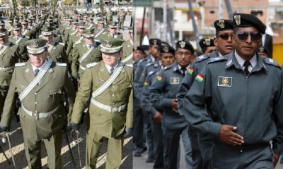 Policía Boliviana y FF.AA/Foto. Kandire