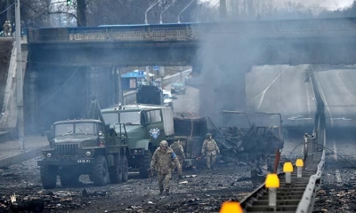 Parte de las fuerzas ucranianas en un lugar de combate con ejército ruso. | AFP