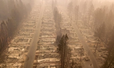 El fuego destruyó gran parte de su área urbana y el estado de las casas, donde sólo algunas estructuras resistieron.