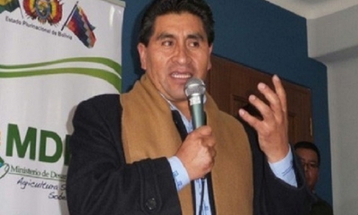 Césa Cocarico, ministro de Desarrollo Rural y Tierras/Foto. RRSS