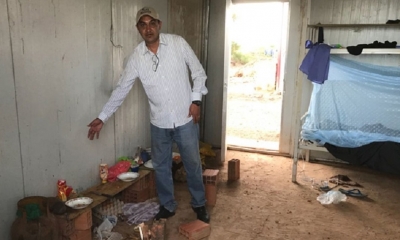 El senador Yerko Nuñez en el campamento/Foto. YN