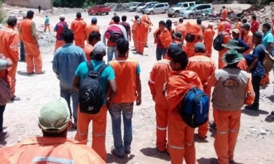 Los trabajadores jornalizados dejaron la construcción del túnel paralizada.