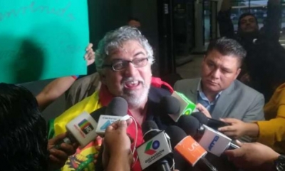 El empresario Humberto Roca, expresidente de Aerosur Aerosur, esta mañana tras arribar a Bolivia. 