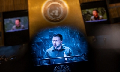 El presidente de Ucrania, Volodimir Zelenski, interviene en la 78 edición de la Asamblea General de la ONU en Nueva York