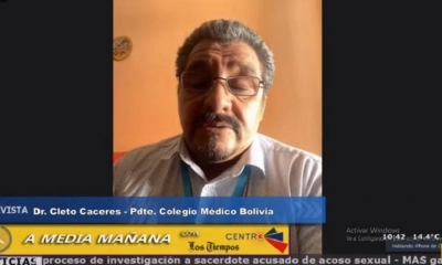 El presidente del Colegio Médico de Bolivia, Cleto Cáceres. 