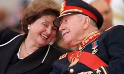 Lucía Pinochet y Augusto Pinochet, ambos, en vida.