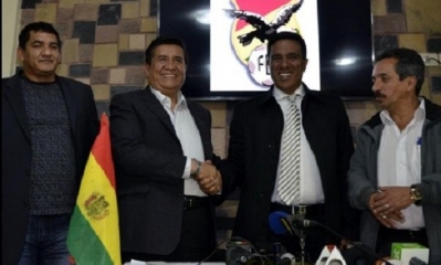 Marco Rodríguez, César Salinas, César Farías y Rolando Aramayo. Foto: Página Siete