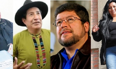  Remigio Condori, Samuel Doria Medina, Rafael Quispe y Soledad Chapetón/Foto. Kandire