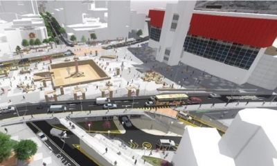 Proyecto del viaducto en la plaza del estadio