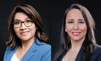 La magistradas Ángela Sánchez y Elva Terceros.