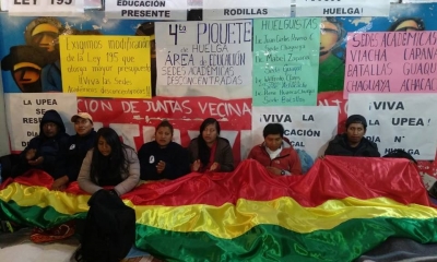 Se masifican los piquetes de huelga en la Upea/Foto. RU