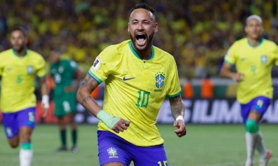 Neymar fue la gran figura en la goleada de Brasil a Bolivia. . Foto: EFE