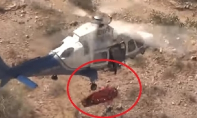 La mujer fue rescatada por helicóptero/Foto. Captura de pantalla