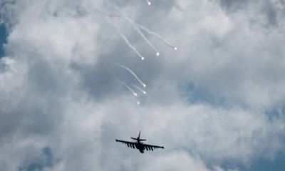La Fuerza Aérea de Ucrania precisó que el bombardero fue alcanzado, pero logró aterrizar en Anapa, en el sur de Rusia.