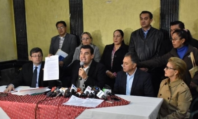 José María Leyes en conferencia de prensa en La Paz. | APG
