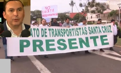 Transportistas marcharon en Santa Cruz/Foto. Captura de pantalla